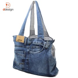 Bolsa doble vista grande azul
