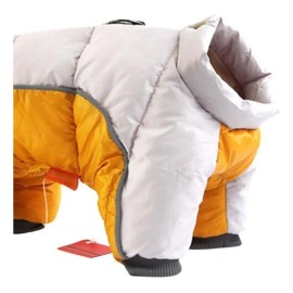 Ropa de invierno para perro Amarillo con gris talla mediano