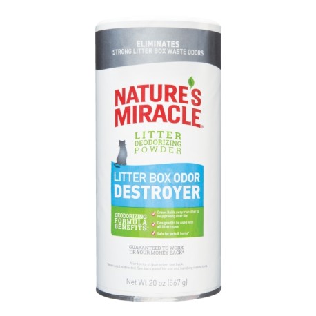 Talco destructor de olor para caja de arena nature´s miracle 567 gr