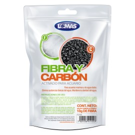 Fibra y carbón activado para acuario