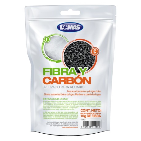 Fibra y carbón activado para acuario